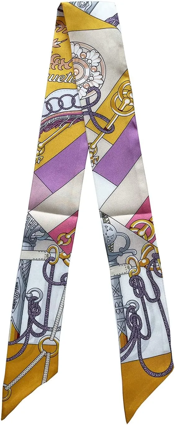 JERLA 100% Mulberry Silk Scarf for Women Men - Head Hair Ribbon, Handbag Handle Wrap, Tie Bundle, Neckerchief