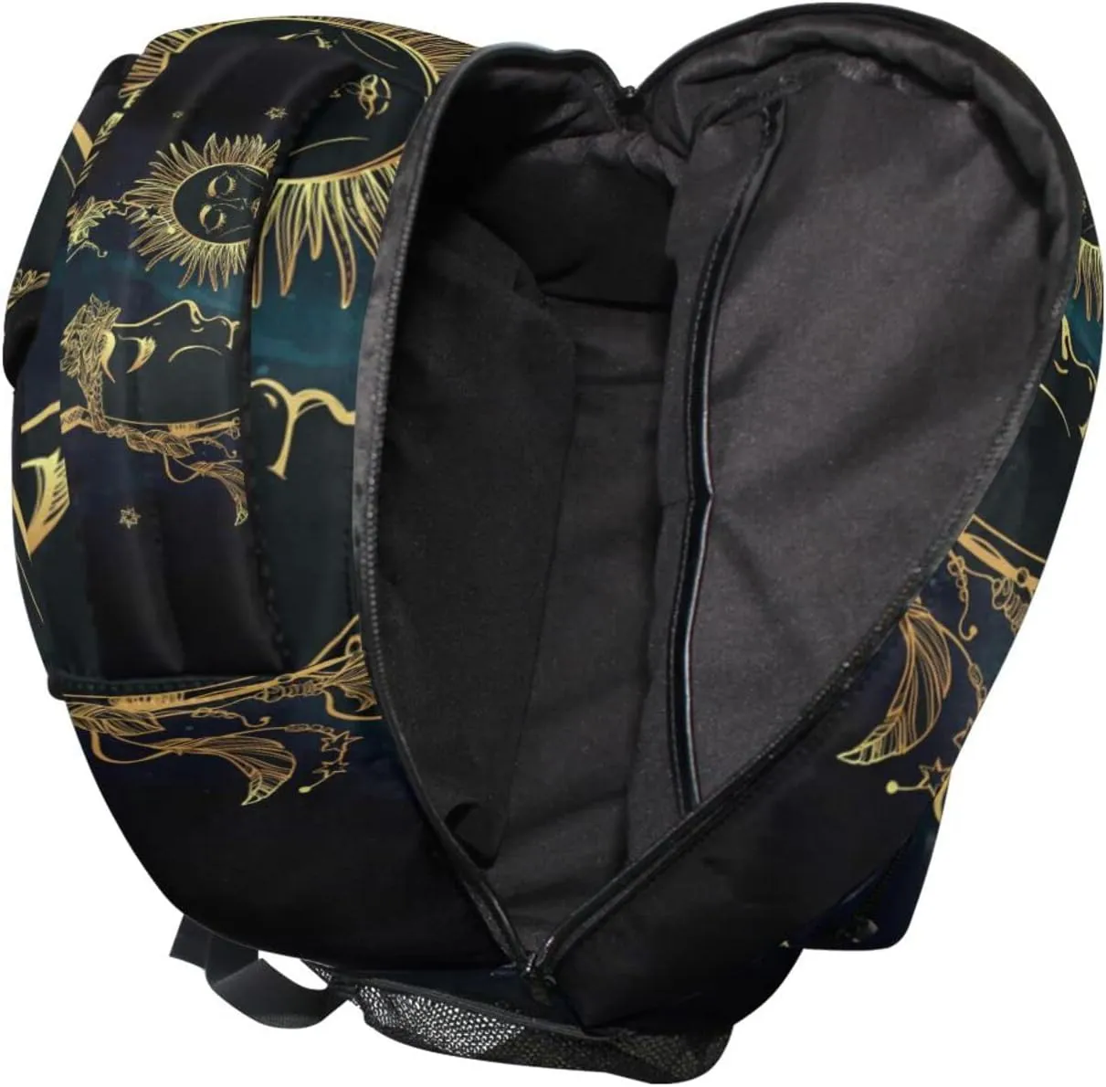 JIPONI Ethnic Moon Sun Star Backpack For Women Men, Student School Bag Bookbag Travel Laptop Backpack Purse Daypack