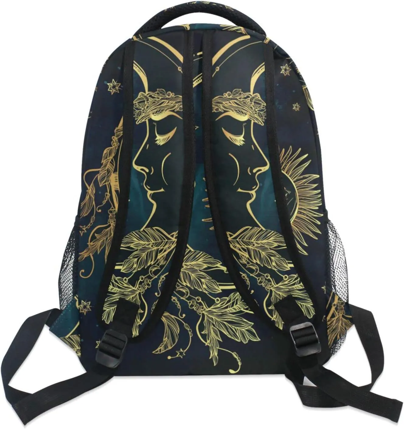 JIPONI Ethnic Moon Sun Star Backpack For Women Men, Student School Bag Bookbag Travel Laptop Backpack Purse Daypack