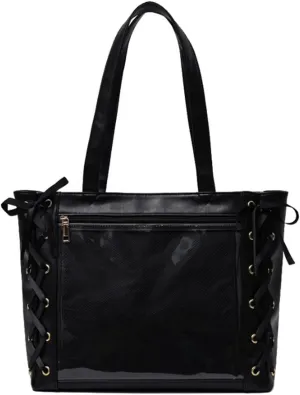 JK Tote Bag Silk Ribbon Shoulder Bags DIY Transparent Window Large Capacity Handbag Purse