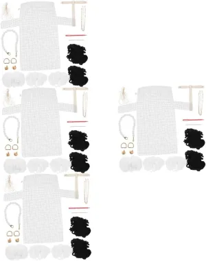 jojofuny 4 Sets Crossbody Bag Handmade Kit Bag Making Accessory Set Wide Strap Chain Strap Macrame Material