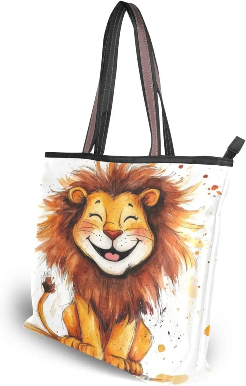 JSTEL Tote Bag for Women with Zipper,Polyester Tote Purse Holiday Tote Bag Work Handbag Women Gift
