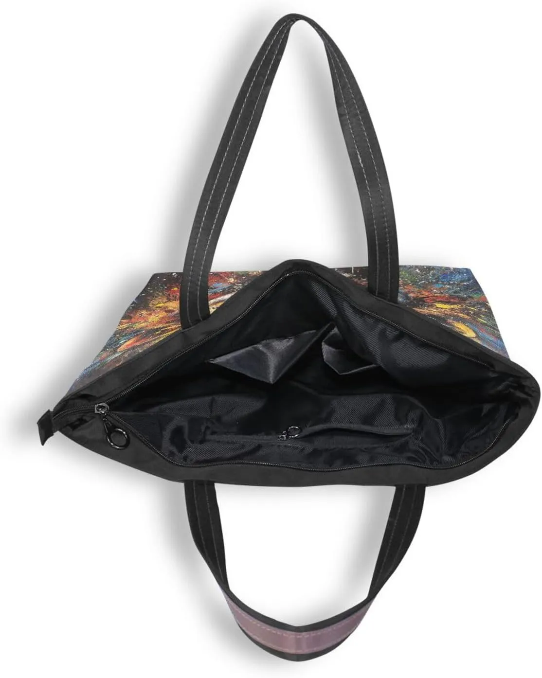 JSTEL Tote Bag for Women with Zipper,Polyester Tote Purse Holiday Tote Bag Work Handbag Women Gift