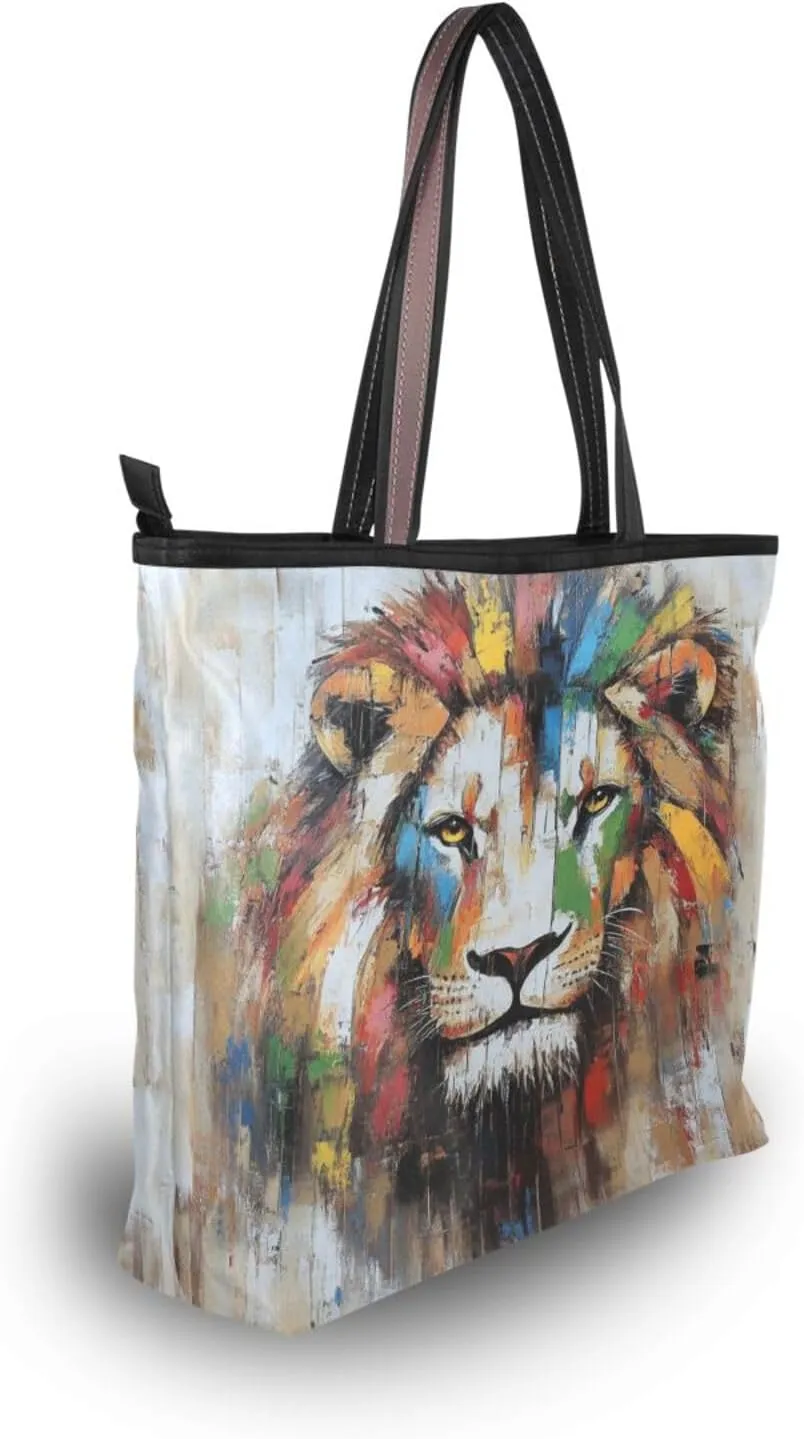 JSTEL Tote Bag for Women with Zipper,Polyester Tote Purse Holiday Tote Bag Work Handbag Women Gift