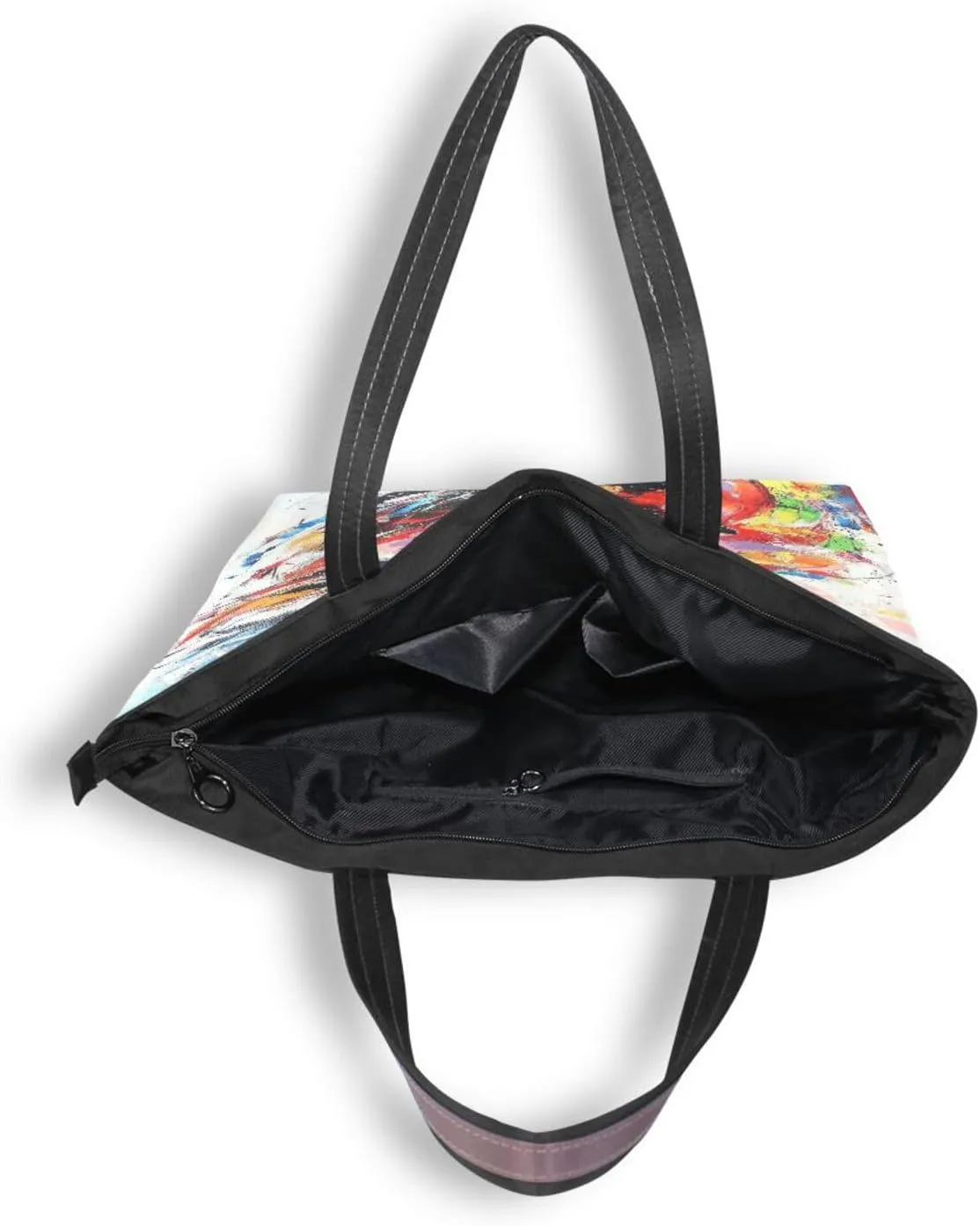 JSTEL Tote Bag for Women with Zipper,Polyester Tote Purse Holiday Tote Bag Work Handbag Women Gift