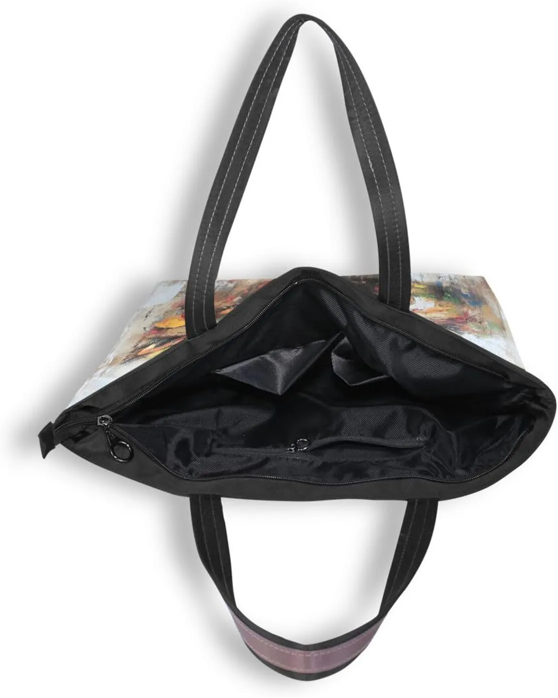 JSTEL Tote Bag for Women with Zipper,Polyester Tote Purse Holiday Tote Bag Work Handbag Women Gift