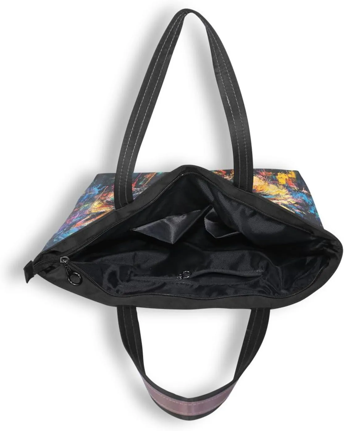 JSTEL Tote Bag for Women with Zipper,Polyester Tote Purse Holiday Tote Bag Work Handbag Women Gift