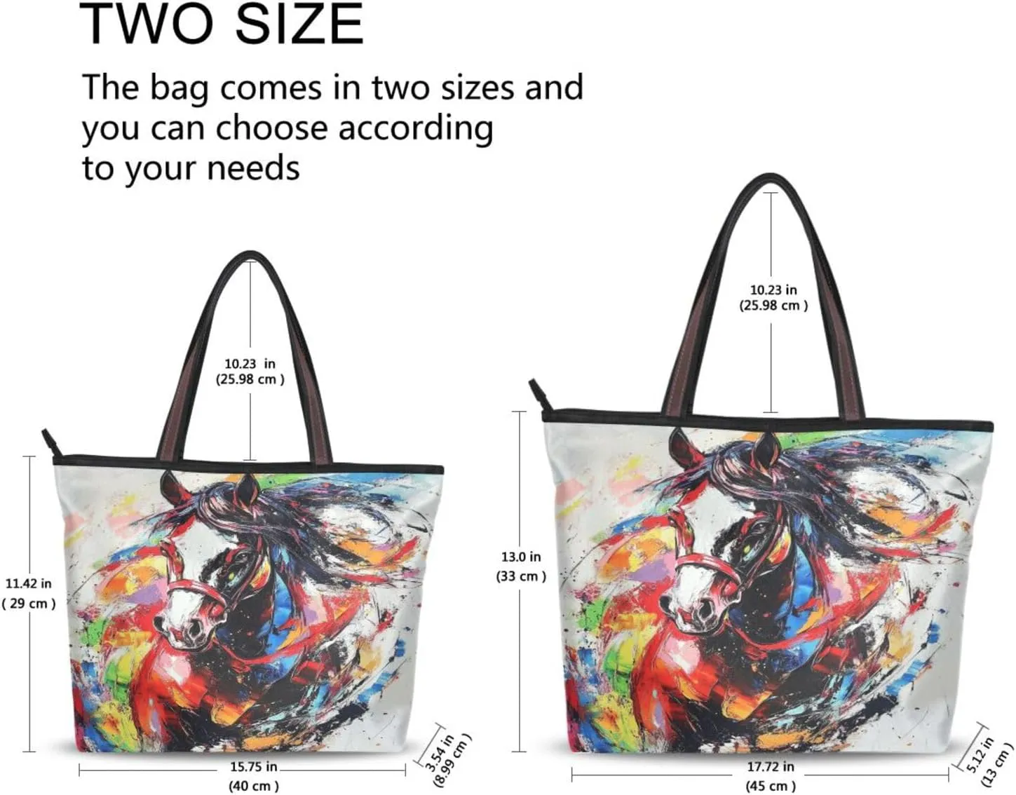 JSTEL Tote Bag for Women with Zipper,Polyester Tote Purse Holiday Tote Bag Work Handbag Women Gift