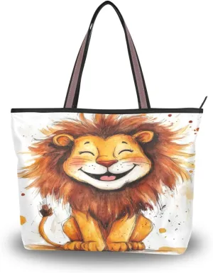 JSTEL Tote Bag for Women with Zipper,Polyester Tote Purse Holiday Tote Bag Work Handbag Women Gift