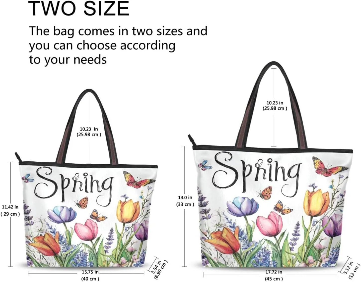 JSTEL Tote Bag for Women with Zipper,Polyester Tote Purse Holiday Tote Bag Work Handbag Women Gift