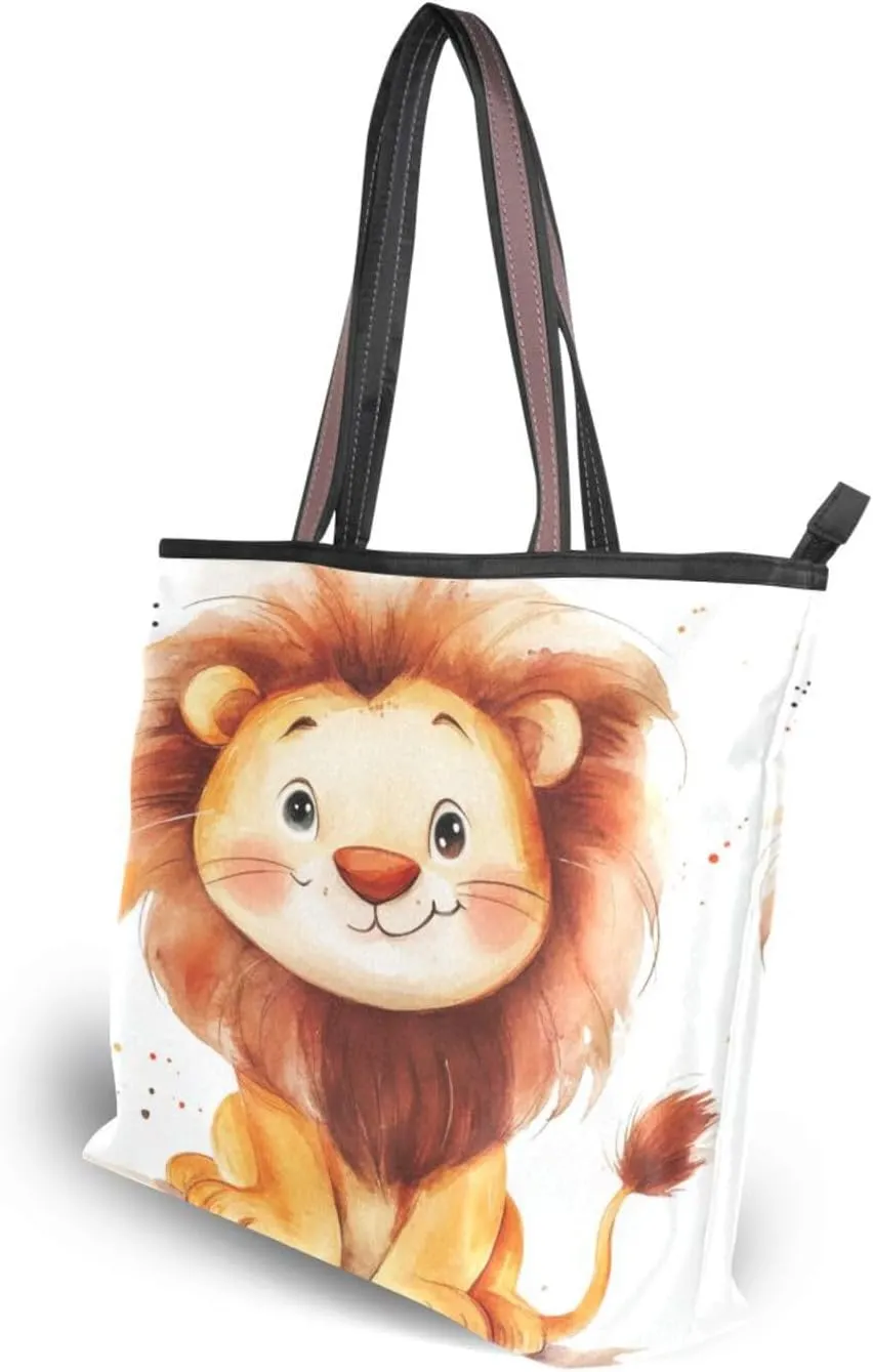 JSTEL Tote Bag for Women with Zipper,Polyester Tote Purse Holiday Tote Bag Work Handbag Women Gift