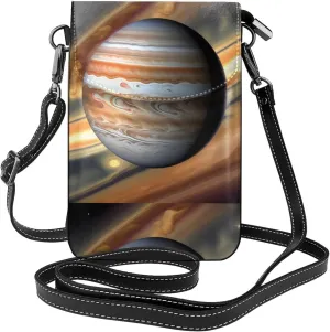 Jupiter Landscape Women'S With Tassel Small Crossbody Leather Cell Phone Bag Purse For Walking Camping Shopping Dating