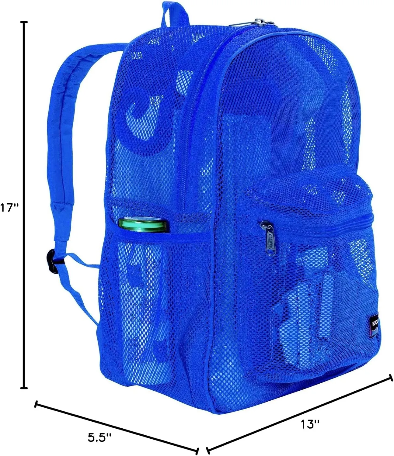 K-Cliffs Heavy Duty Mesh Backpack Quality Classic Student Net Bookbag Durable See Through Simple Netting Daypack Basic School Bag Royal Blue