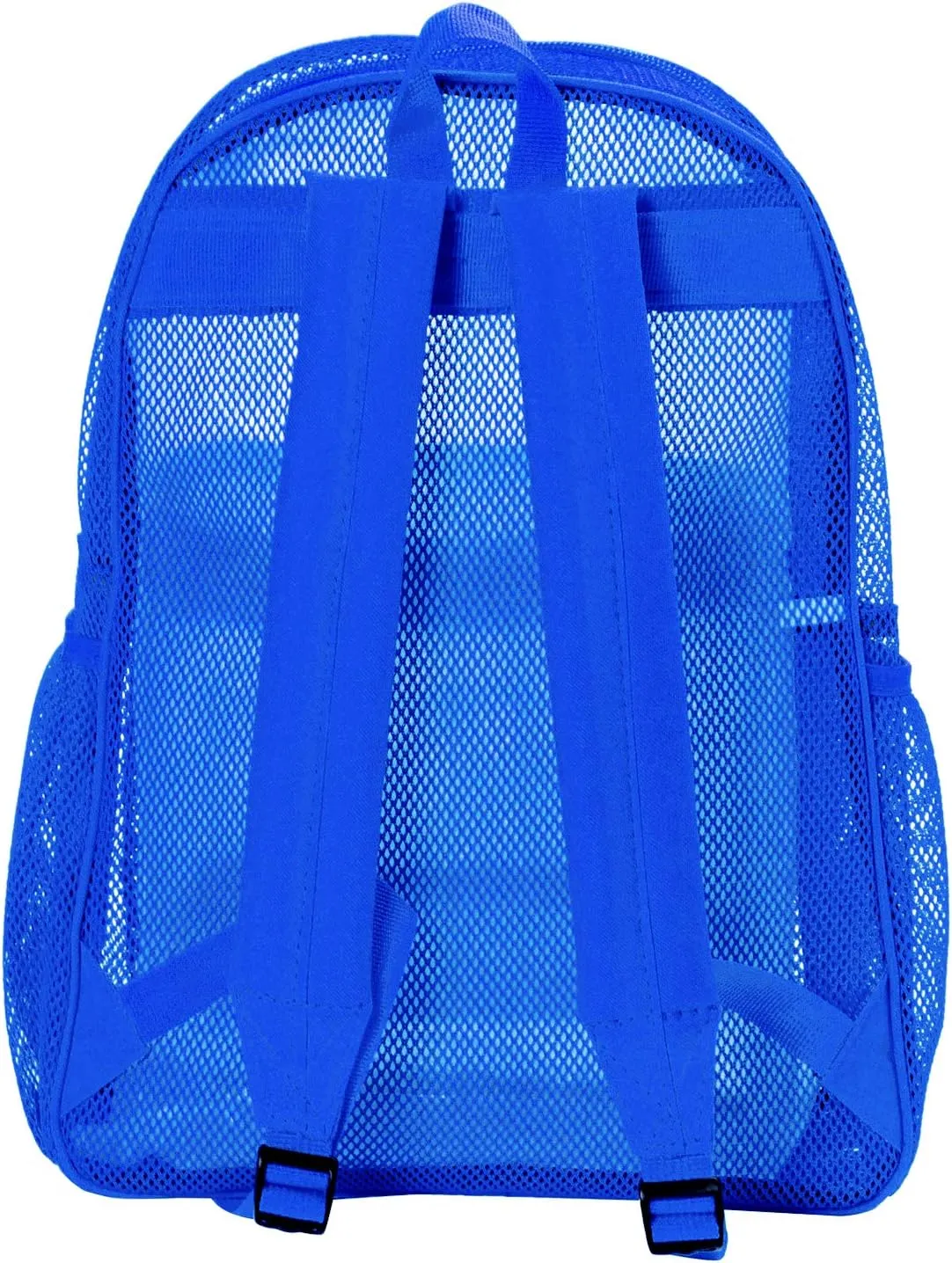 K-Cliffs Heavy Duty Mesh Backpack Quality Classic Student Net Bookbag Durable See Through Simple Netting Daypack Basic School Bag Royal Blue