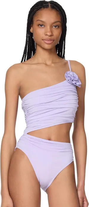 kate spade new york Women's Rosette Solids Shoulder One Piece