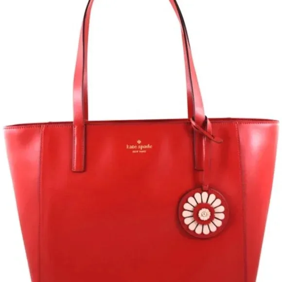 KATE SPADE ROSA DAISY MEDIUM LEATHER TOTE BAG