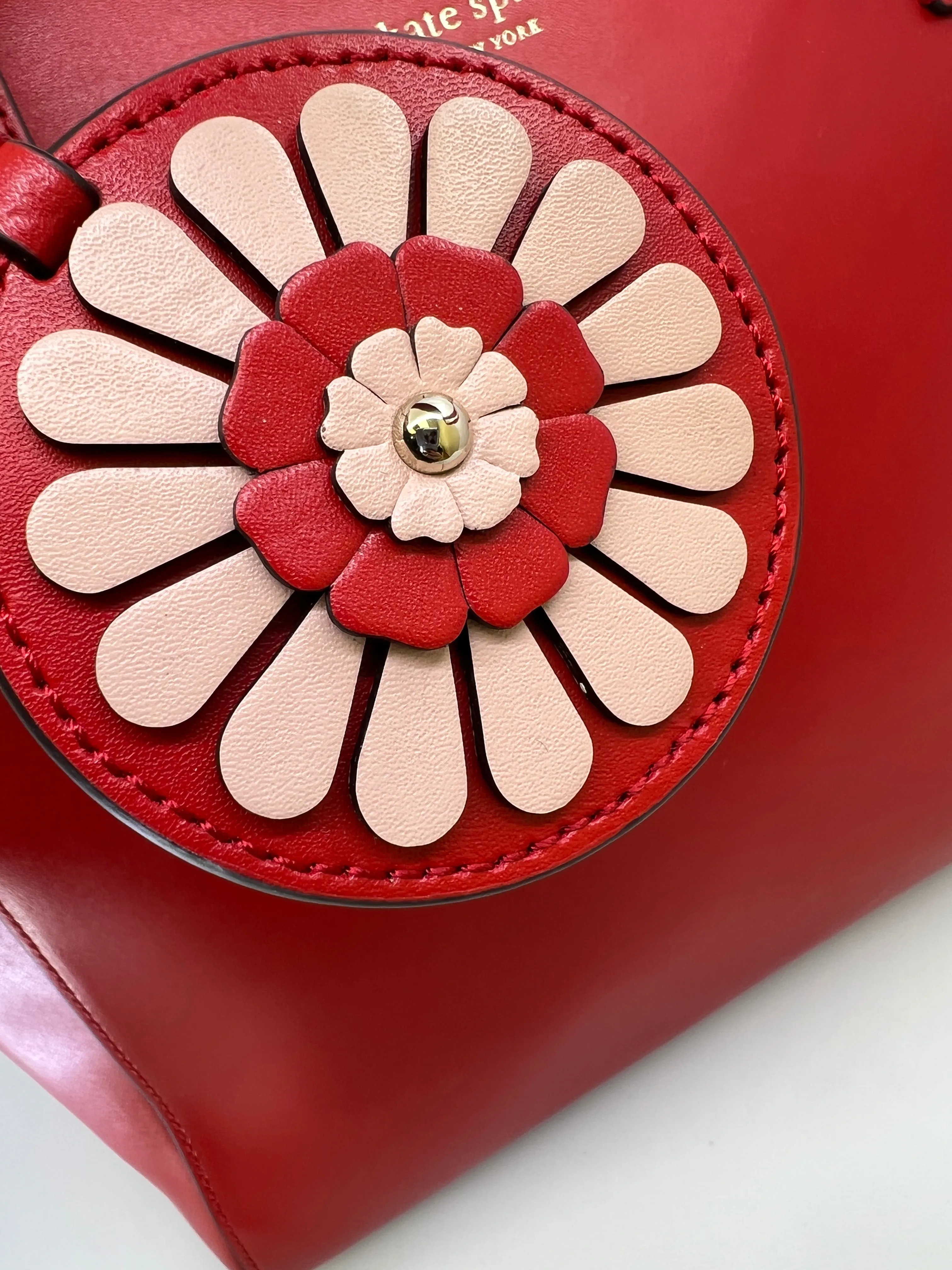 KATE SPADE ROSA DAISY MEDIUM LEATHER TOTE BAG