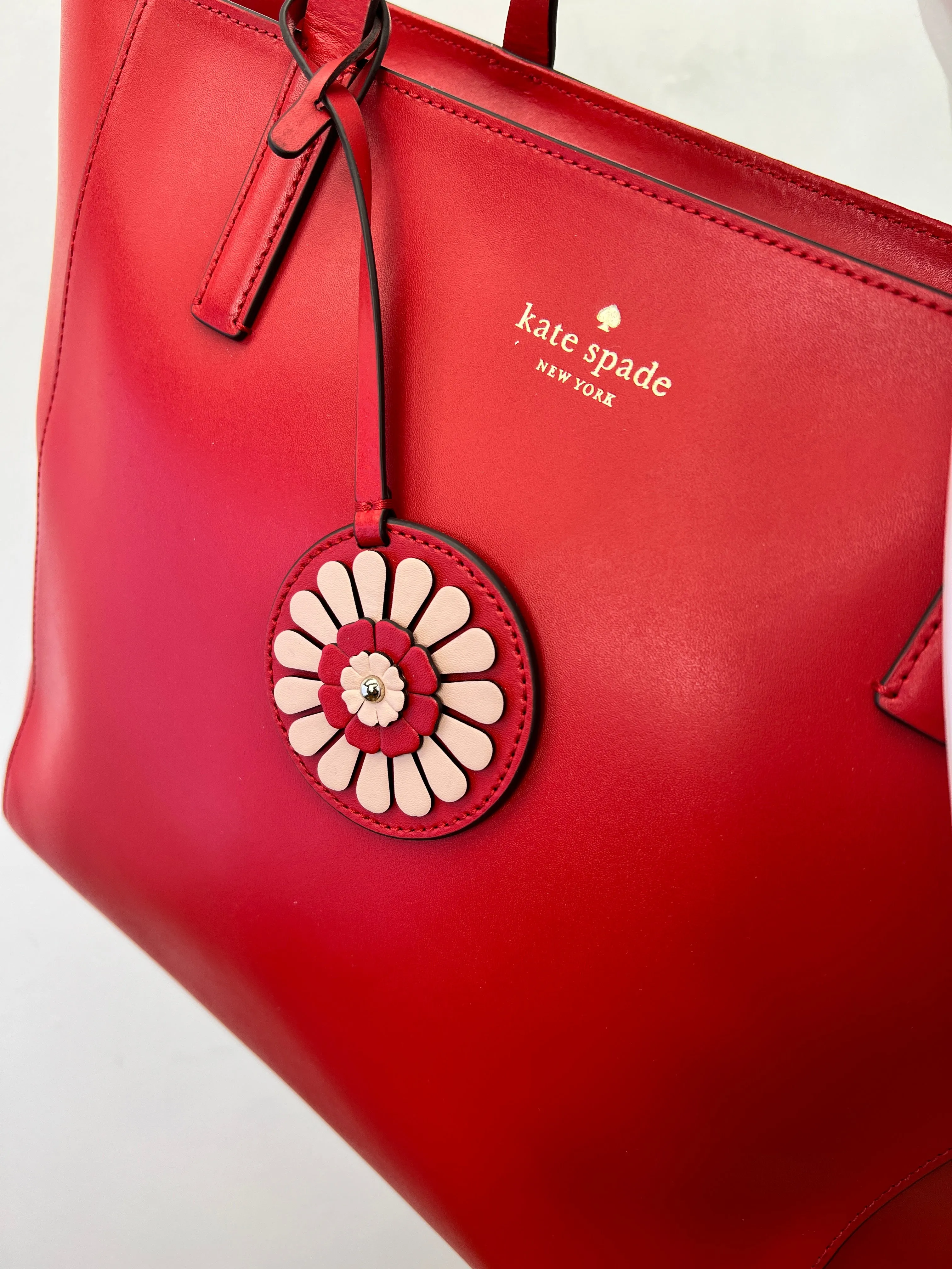 KATE SPADE ROSA DAISY MEDIUM LEATHER TOTE BAG