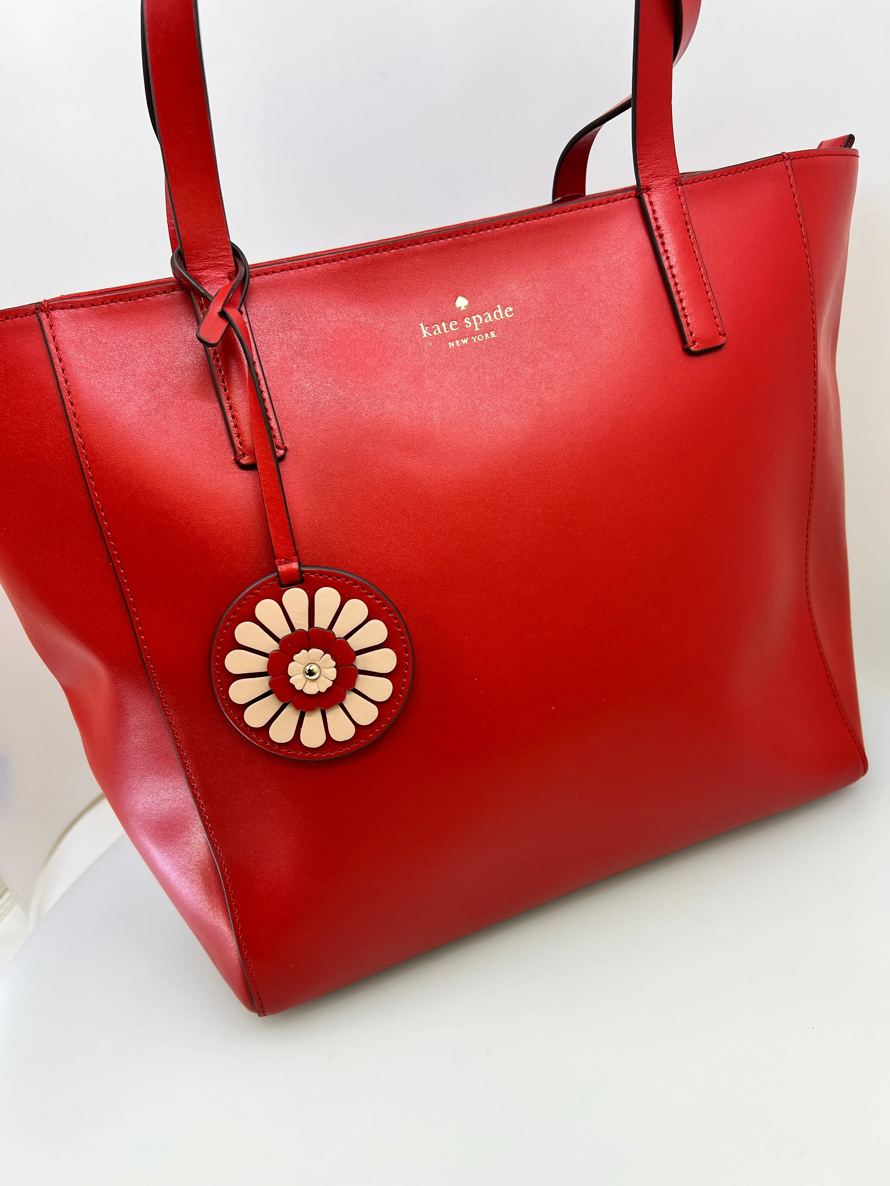 KATE SPADE ROSA DAISY MEDIUM LEATHER TOTE BAG