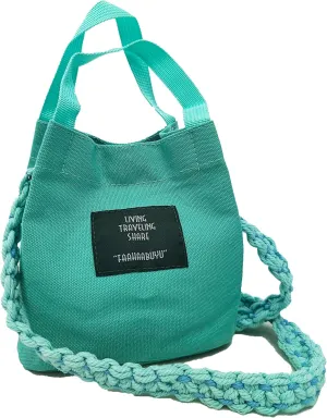 kiido Women's Small Crossbody Shoulder bag Cute Boho Tote handbag With Removable Multi-uses Macrame Strap