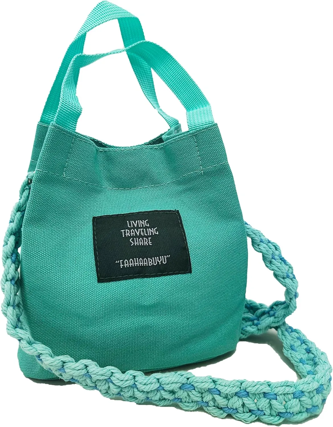 kiido Women's Small Crossbody Shoulder bag Cute Boho Tote handbag With Removable Multi-uses Macrame Strap
