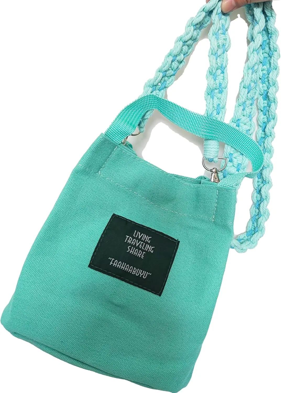 kiido Women's Small Crossbody Shoulder bag Cute Boho Tote handbag With Removable Multi-uses Macrame Strap