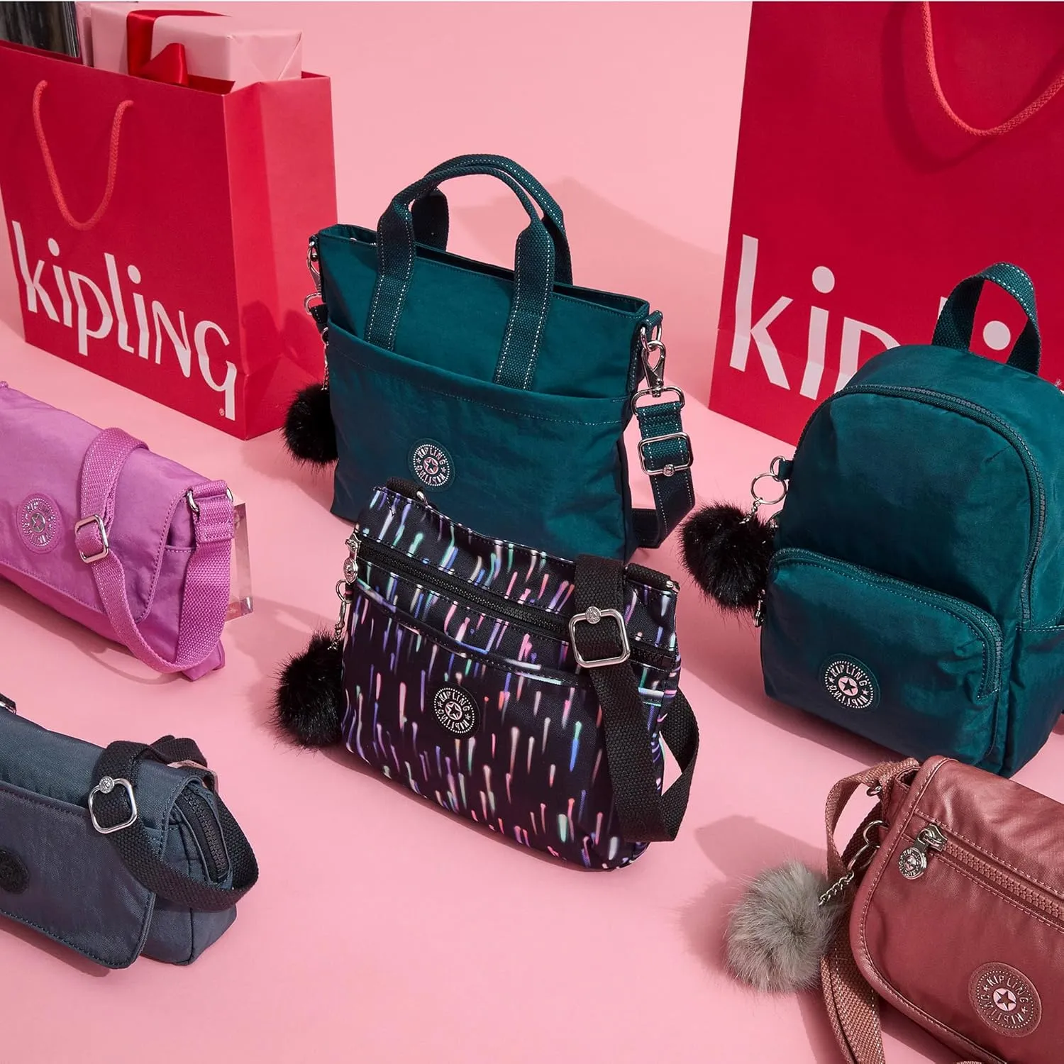 Kipling Zamora Metallic Tote Bag