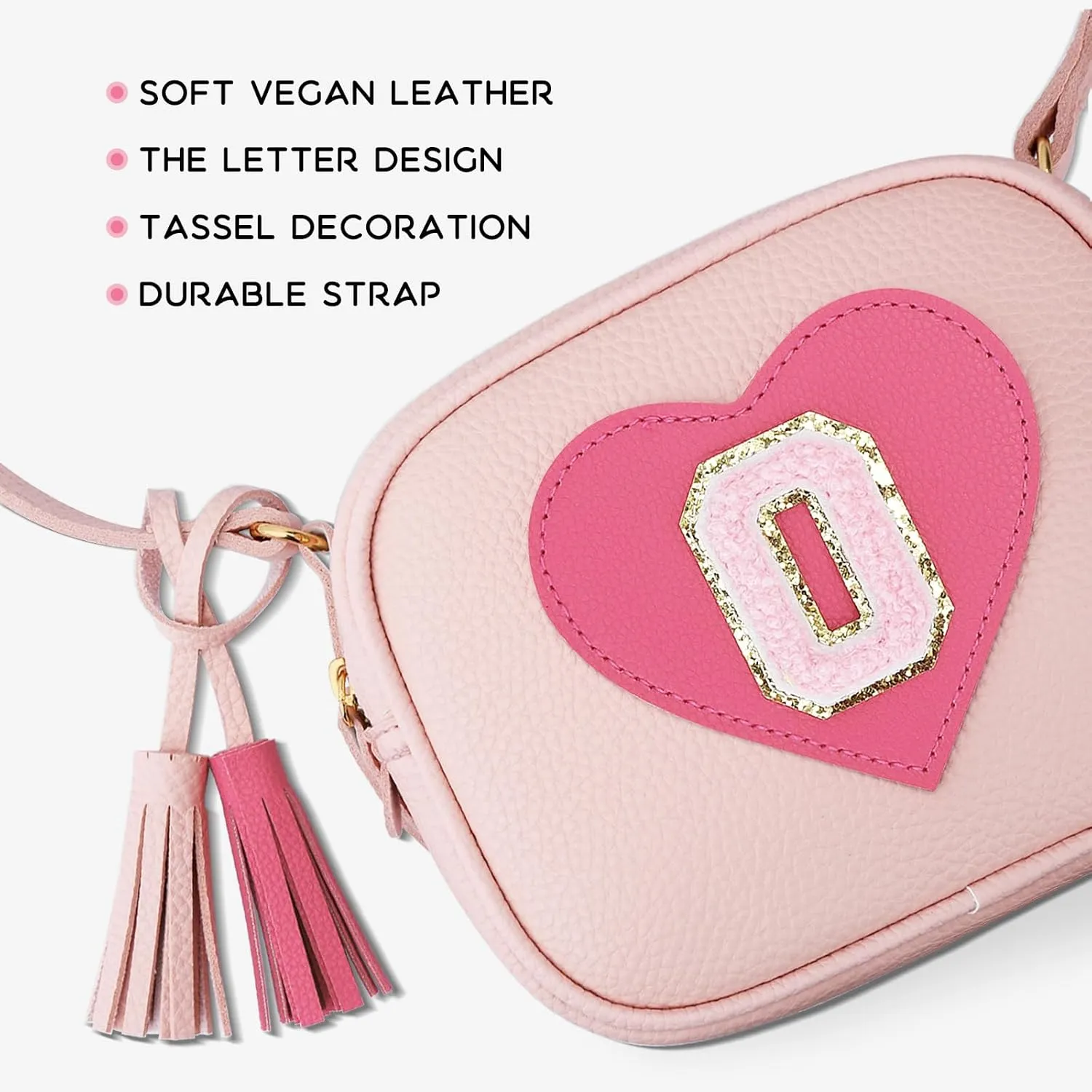 KKXIU 2 3 4 5 6 7 8 9 10 Year Old Girl Gift Kids Purse Toddler Wallet Crossbody Bag with Tassel