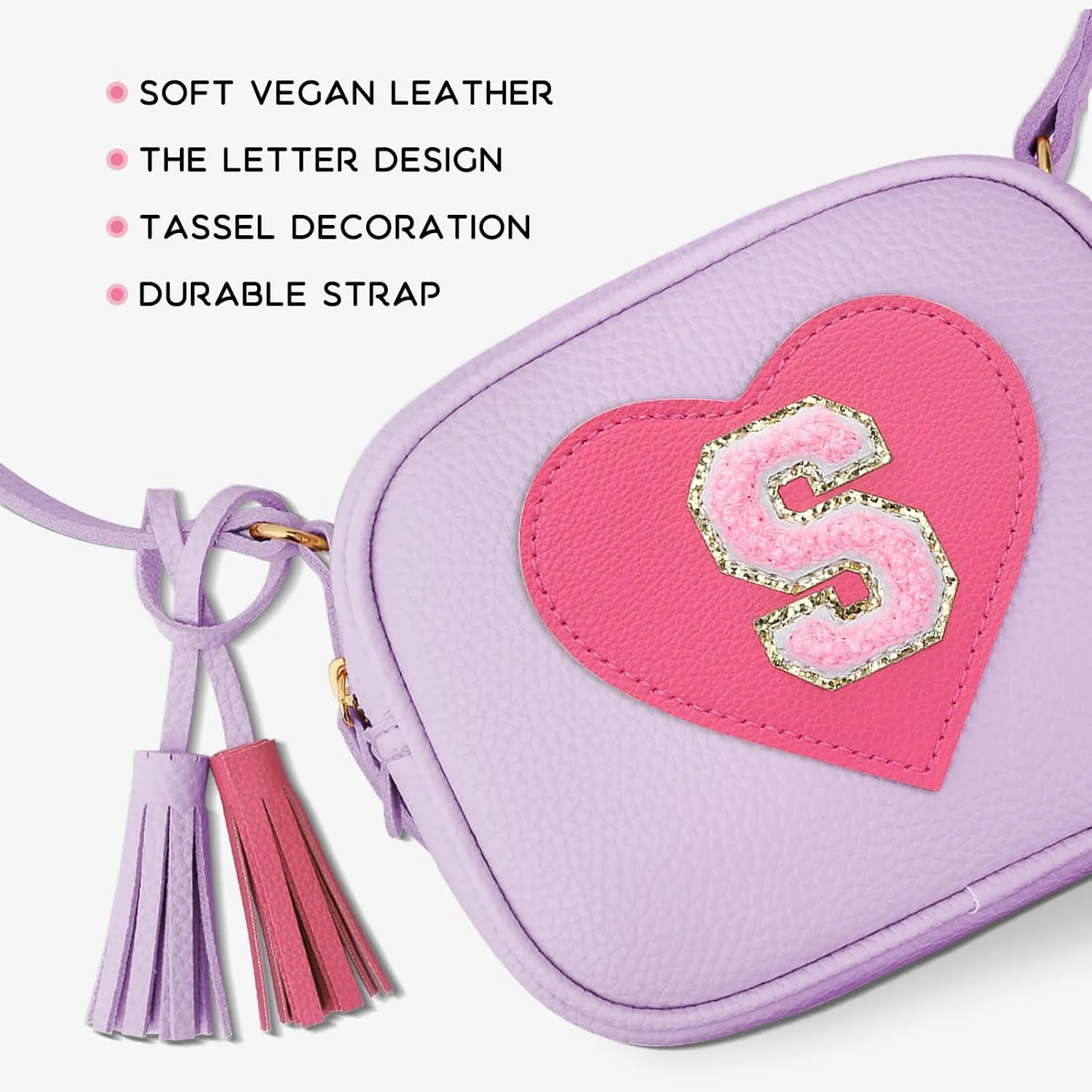 KKXIU 2 3 4 5 6 7 8 9 10 Year Old Girl Gift Kids Purse Toddler Wallet Crossbody Bag with Tassel