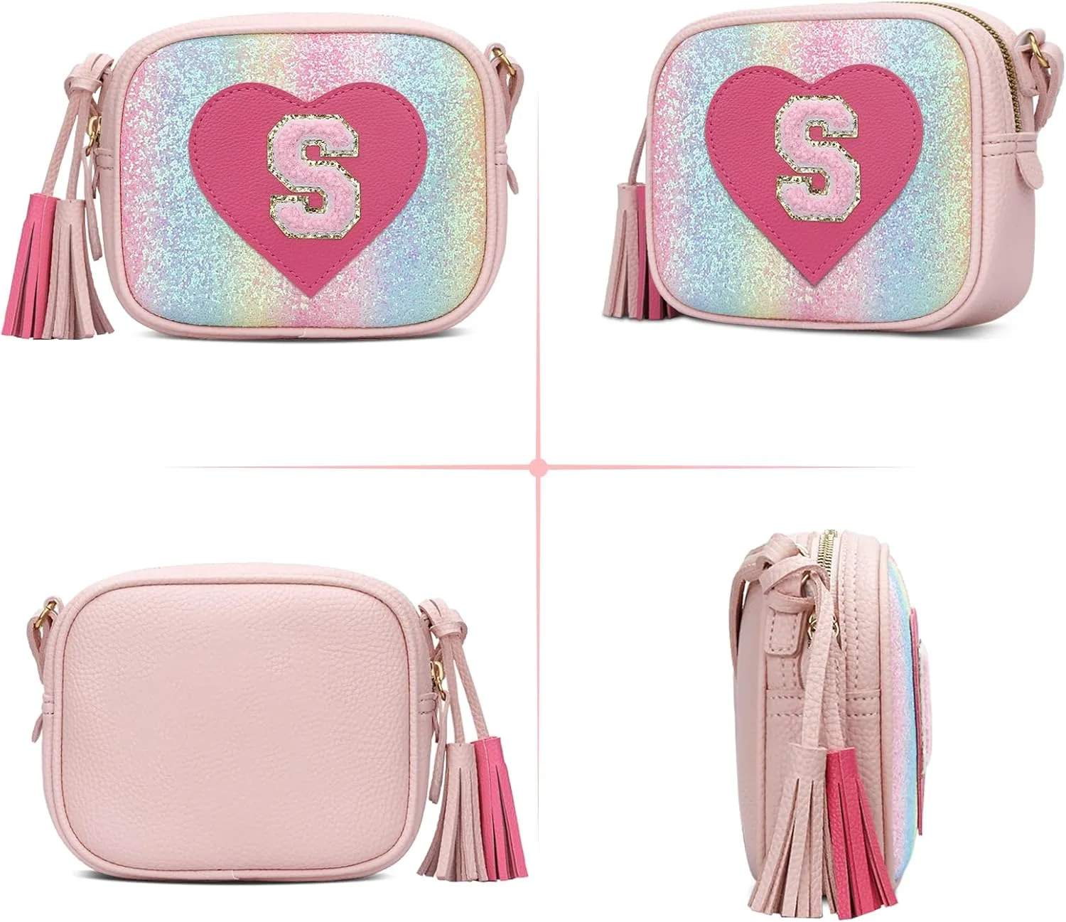 KKXIU 2 3 4 5 6 7 8 9 10 Year Old Girl Gift Kids Purse Toddler Wallet Crossbody Bag with Tassel