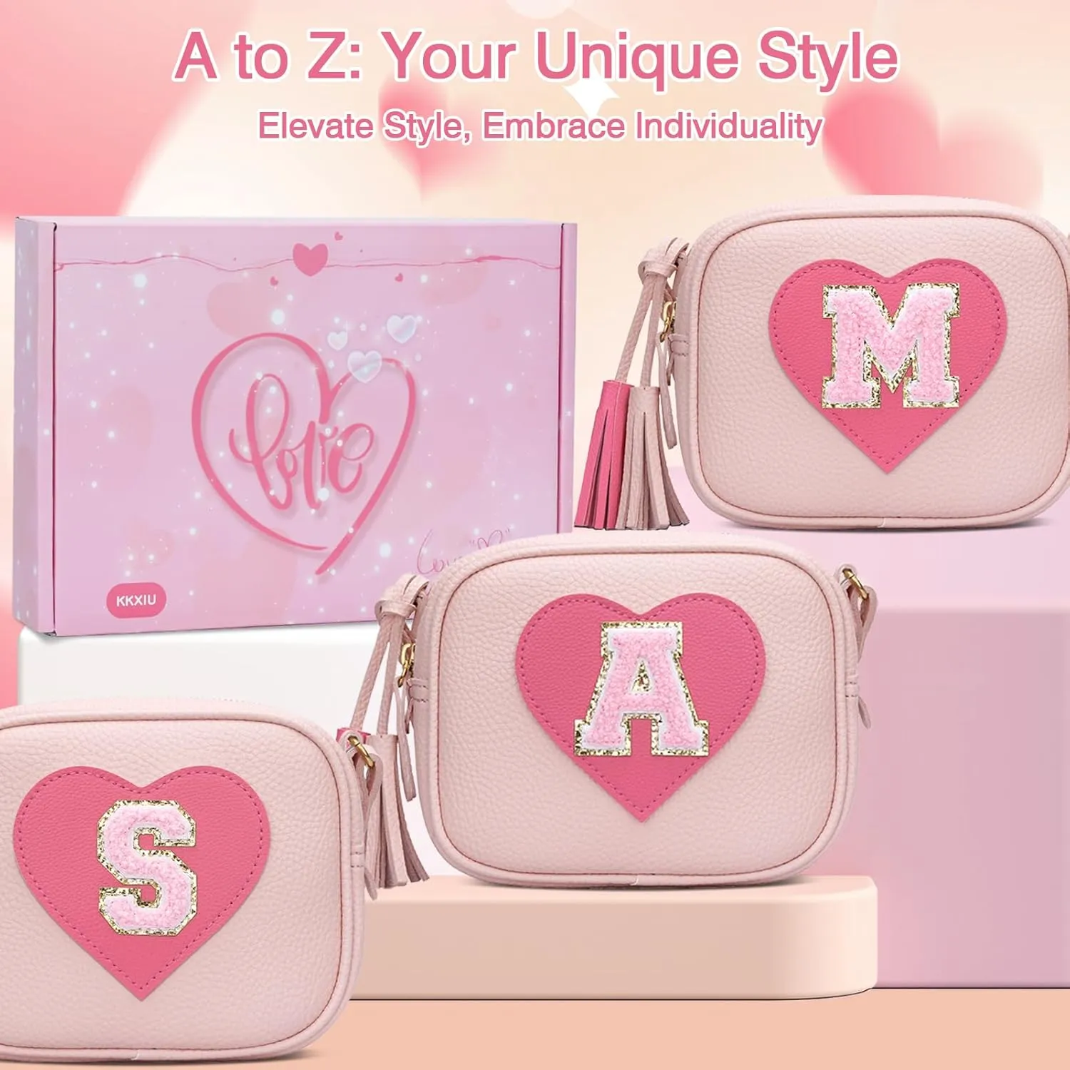 KKXIU 2 3 4 5 6 7 8 9 10 Year Old Girl Gift Kids Purse Toddler Wallet Crossbody Bag with Tassel