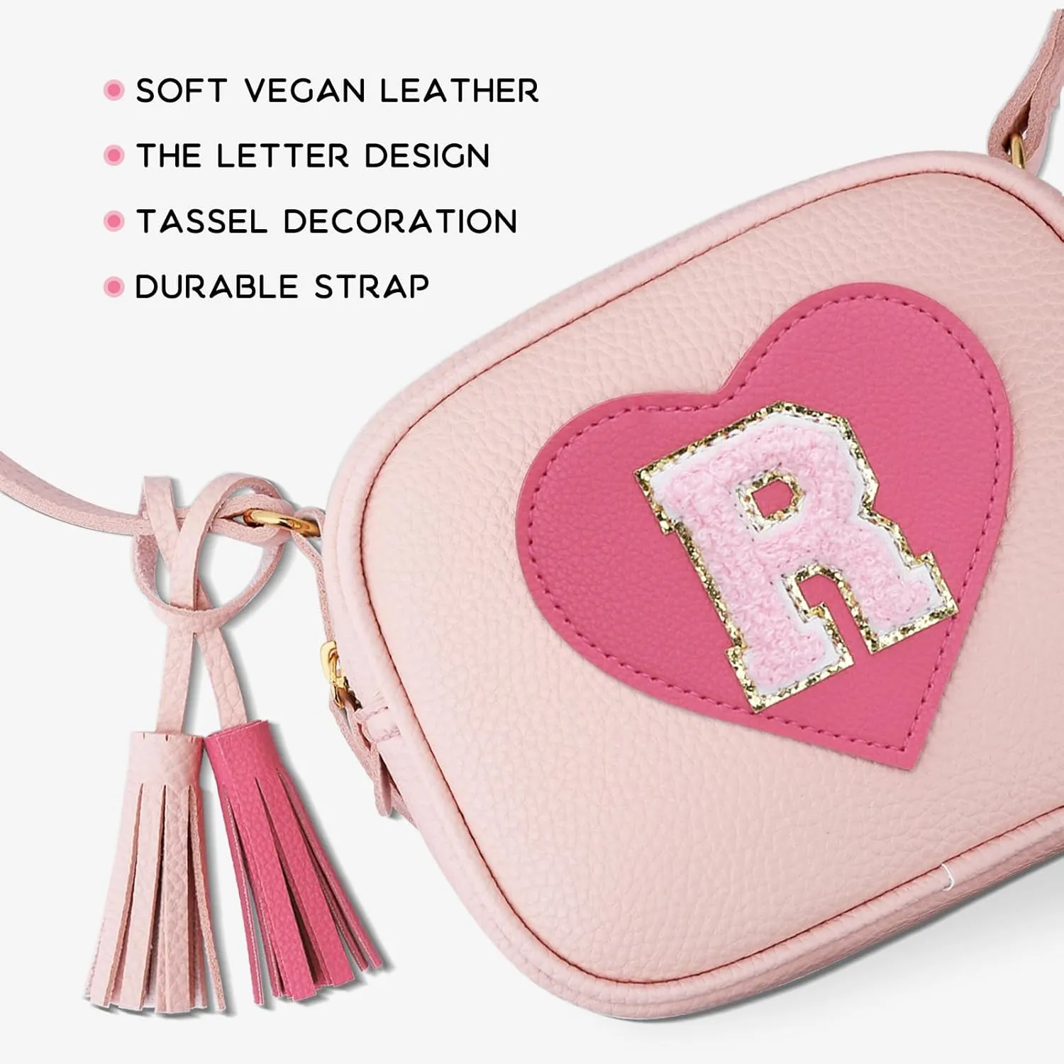 KKXIU 2 3 4 5 6 7 8 9 10 Year Old Girl Gift Kids Purse Toddler Wallet Crossbody Bag with Tassel