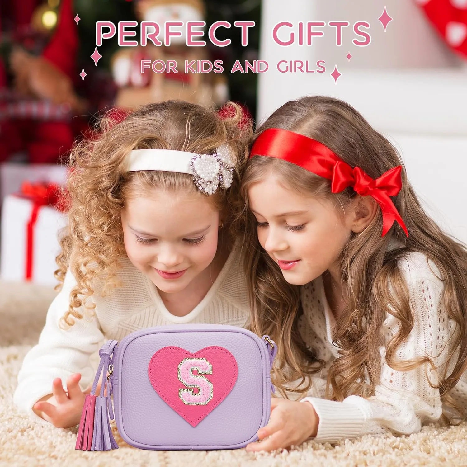 KKXIU 2 3 4 5 6 7 8 9 10 Year Old Girl Gift Kids Purse Toddler Wallet Crossbody Bag with Tassel