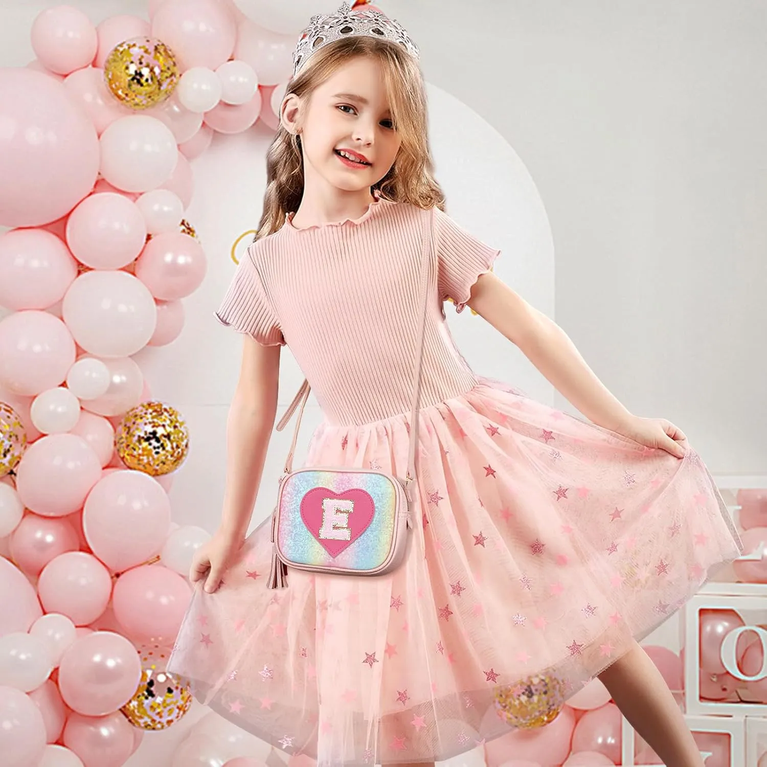 KKXIU 2 3 4 5 6 7 8 9 10 Year Old Girl Gift Kids Purse Toddler Wallet Crossbody Bag with Tassel