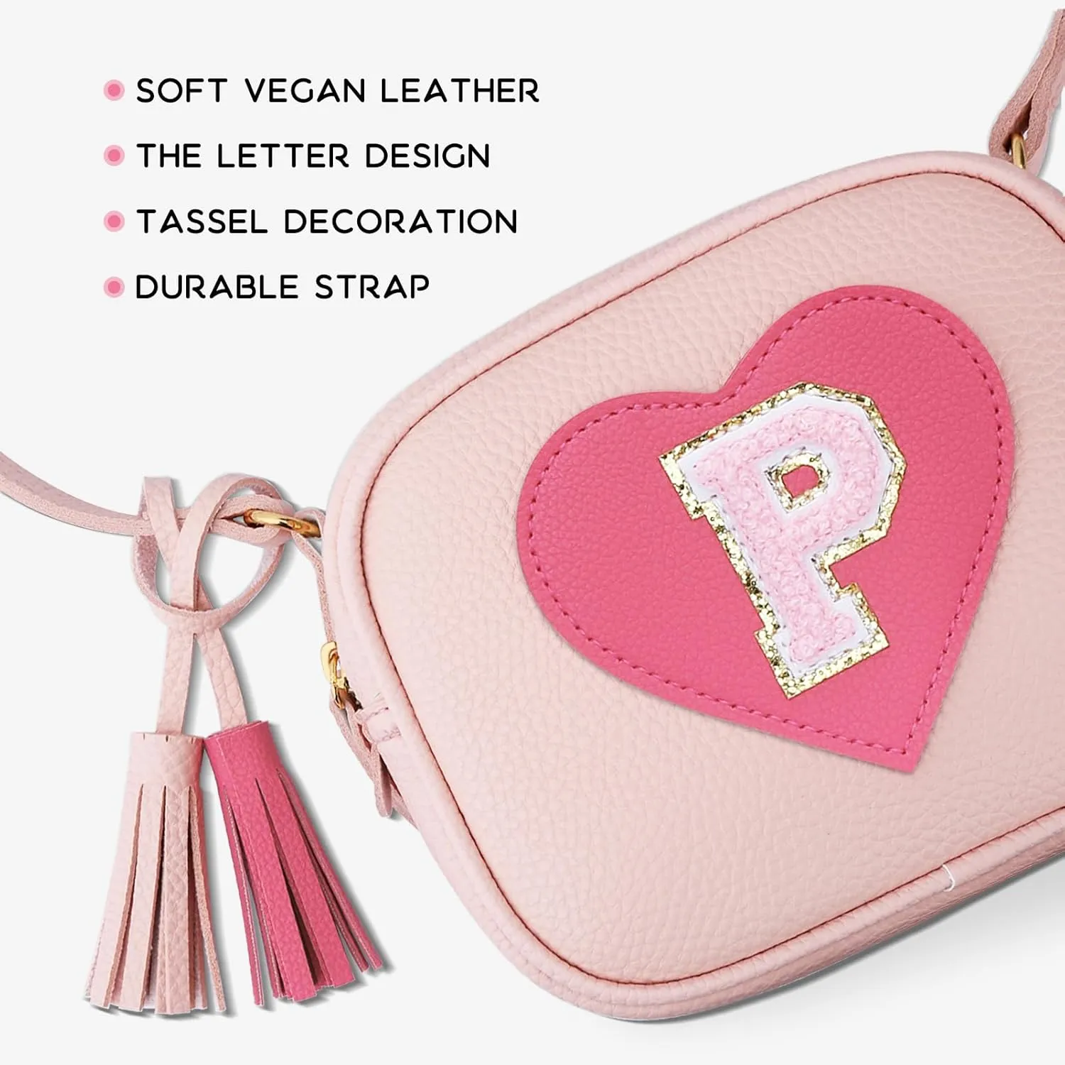 KKXIU 2 3 4 5 6 7 8 9 10 Year Old Girl Gift Kids Purse Toddler Wallet Crossbody Bag with Tassel