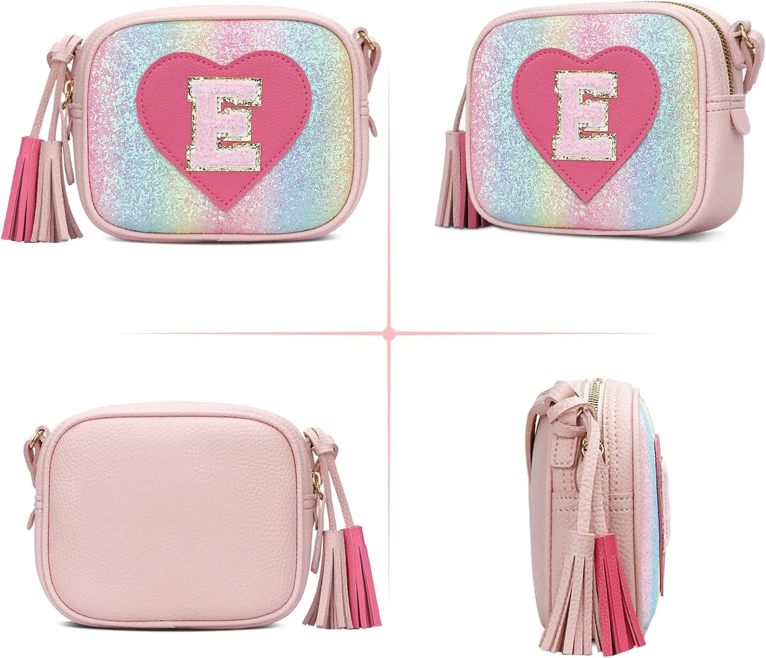 KKXIU 2 3 4 5 6 7 8 9 10 Year Old Girl Gift Kids Purse Toddler Wallet Crossbody Bag with Tassel