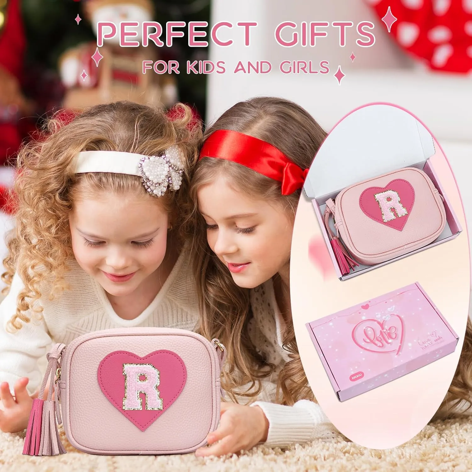 KKXIU 2 3 4 5 6 7 8 9 10 Year Old Girl Gift Kids Purse Toddler Wallet Crossbody Bag with Tassel