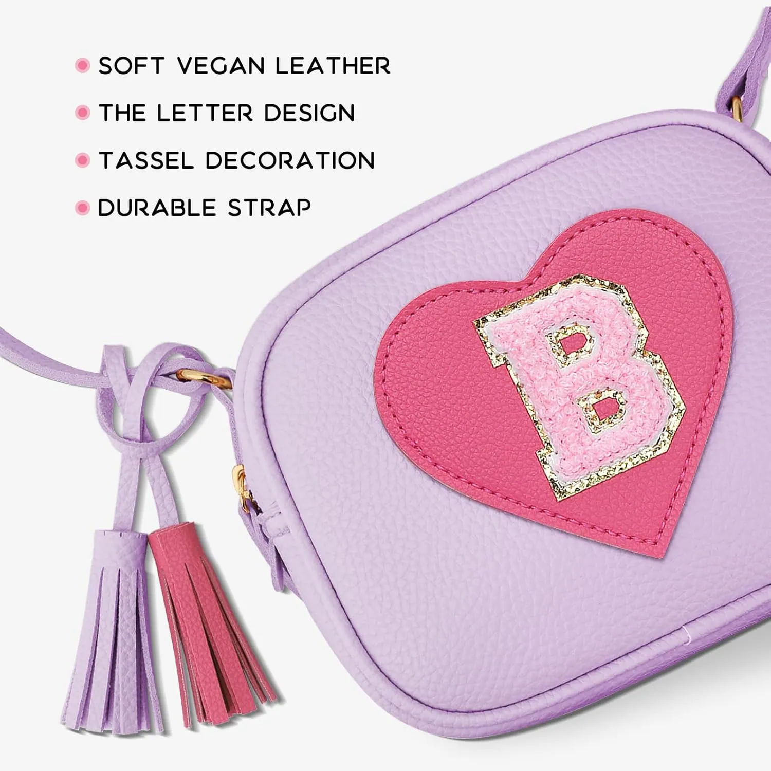 KKXIU 2 3 4 5 6 7 8 9 10 Year Old Girl Gift Kids Purse Toddler Wallet Crossbody Bag with Tassel