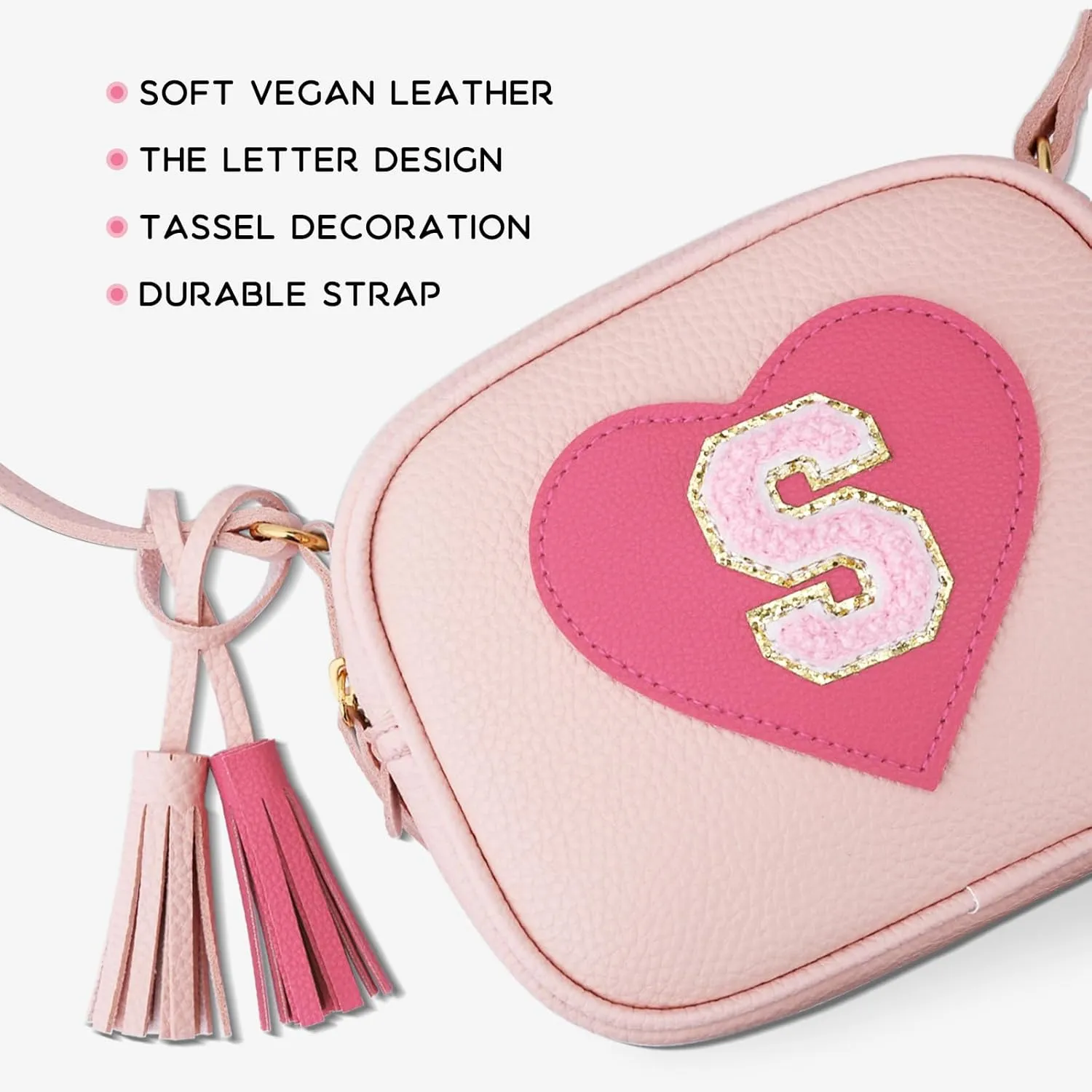 KKXIU 2 3 4 5 6 7 8 9 10 Year Old Girl Gift Kids Purse Toddler Wallet Crossbody Bag with Tassel