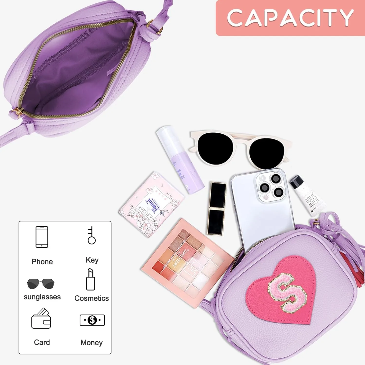KKXIU 2 3 4 5 6 7 8 9 10 Year Old Girl Gift Kids Purse Toddler Wallet Crossbody Bag with Tassel