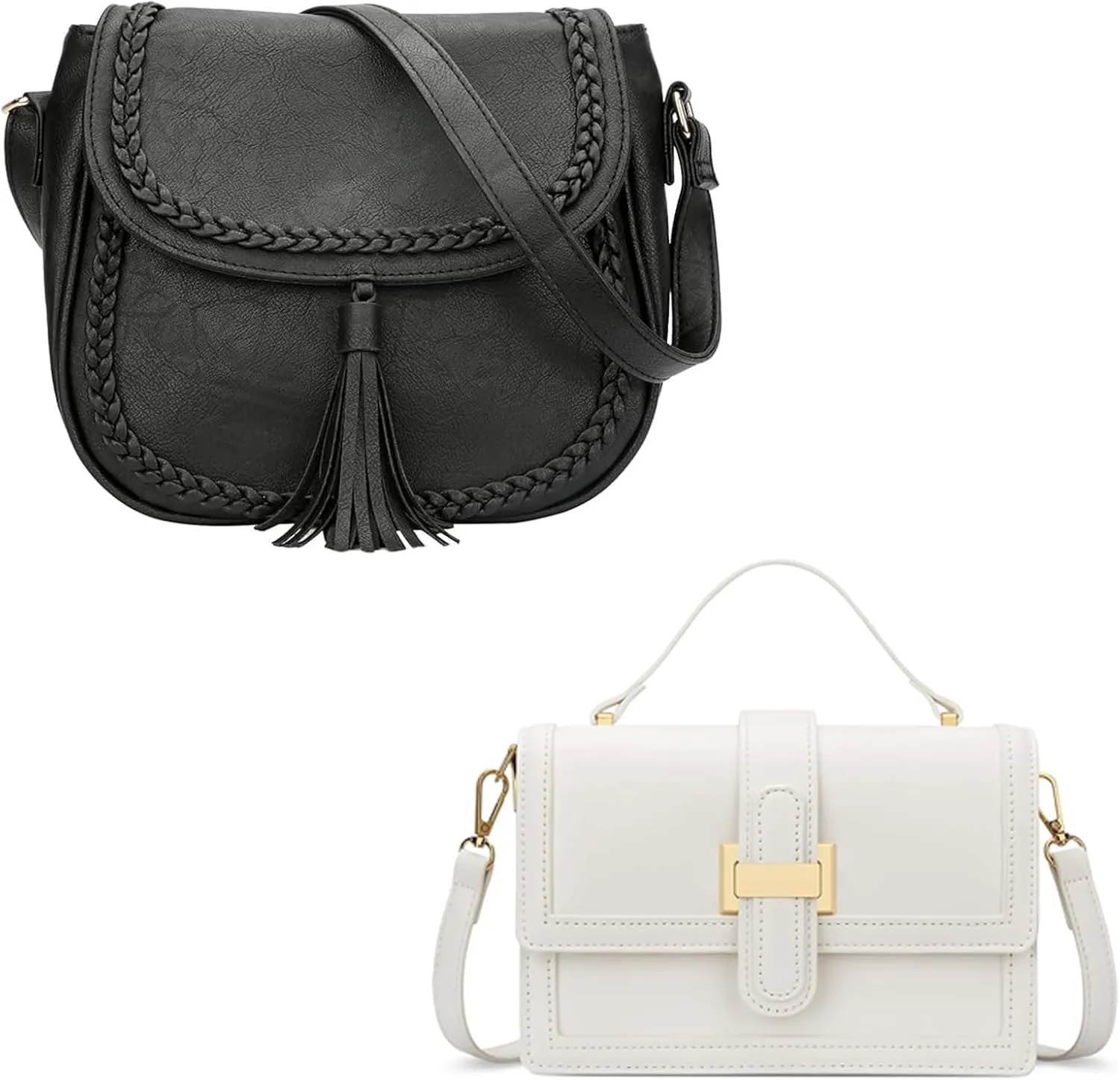 KKXIU Casual Flap Saddle Crossbody Bags for Women Purses and Handbags with Tassel