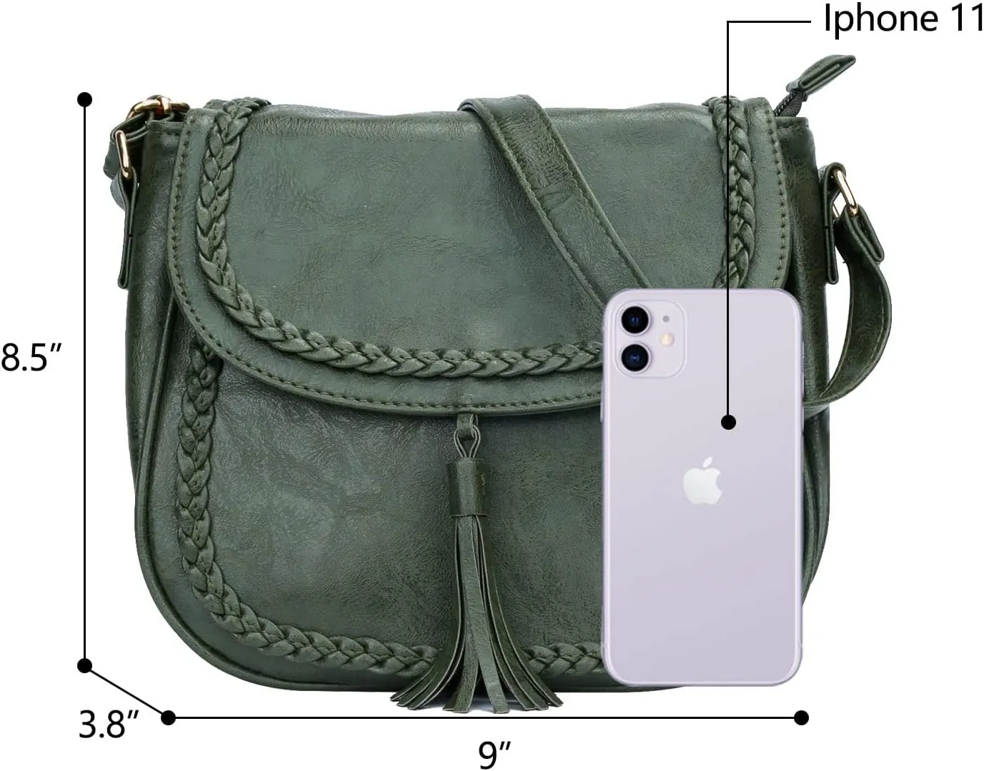 KKXIU Casual Flap Saddle Crossbody Bags for Women Purses and Handbags with Tassel