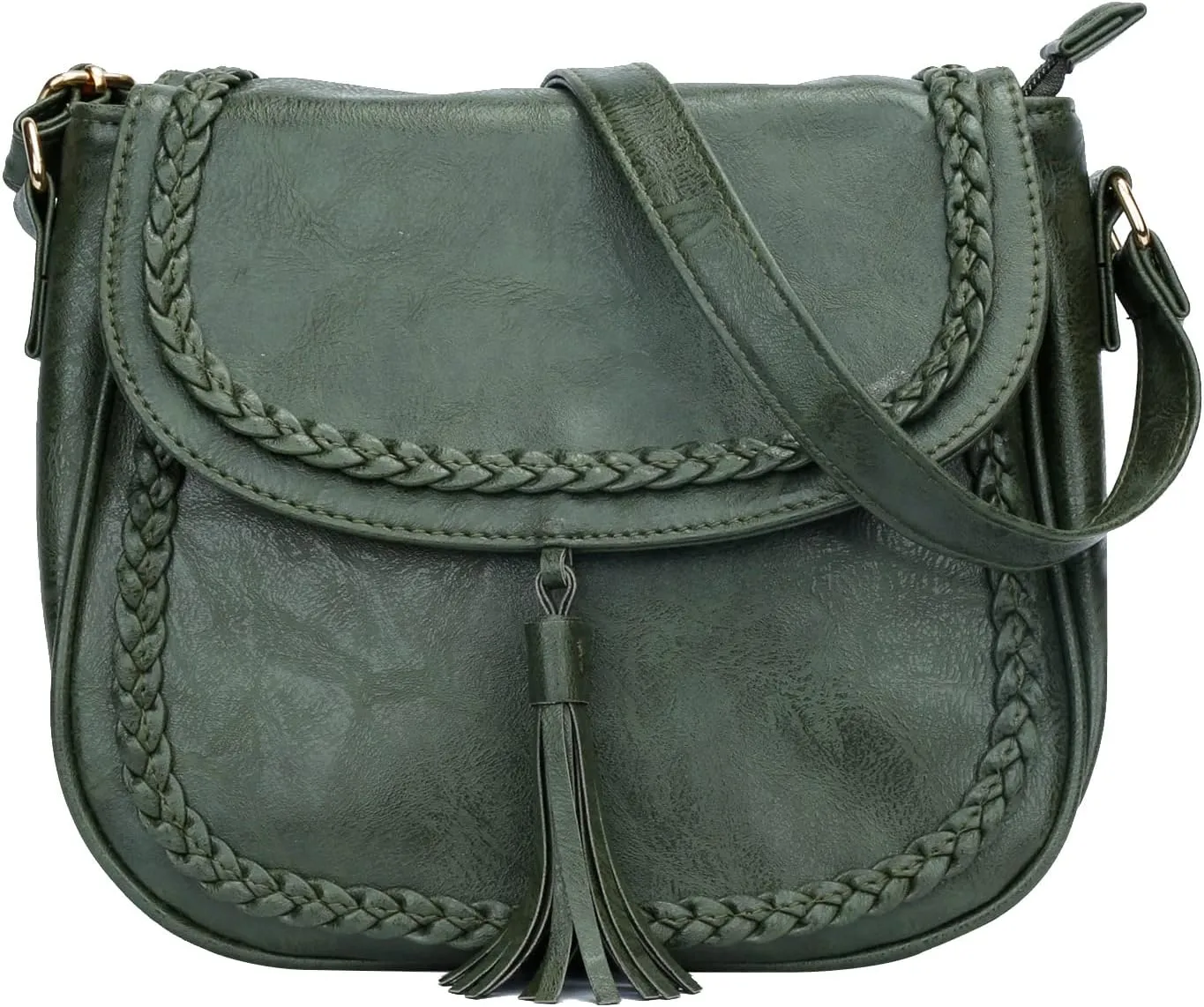 KKXIU Casual Flap Saddle Crossbody Bags for Women Purses and Handbags with Tassel