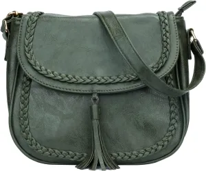 KKXIU Casual Flap Saddle Crossbody Bags for Women Purses and Handbags with Tassel
