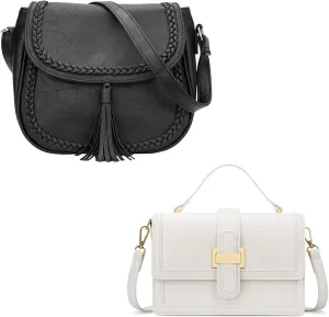 KKXIU Casual Flap Saddle Crossbody Bags for Women Purses and Handbags with Tassel
