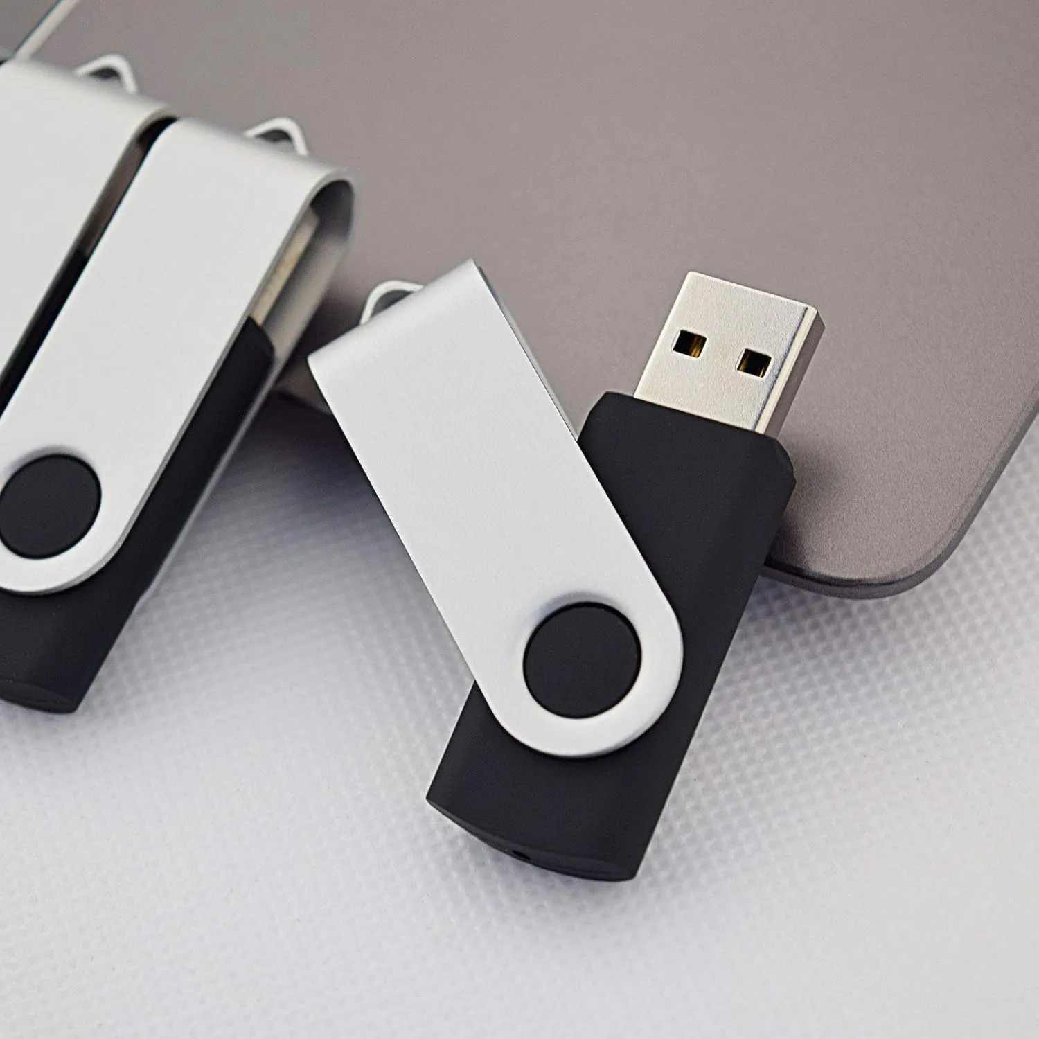KOOTION Wholesale Bulk 50 Pack USB Flash Drive 128MB Flash Drive Thumb Drive Flash Drives Swivel Memory Stick, Black