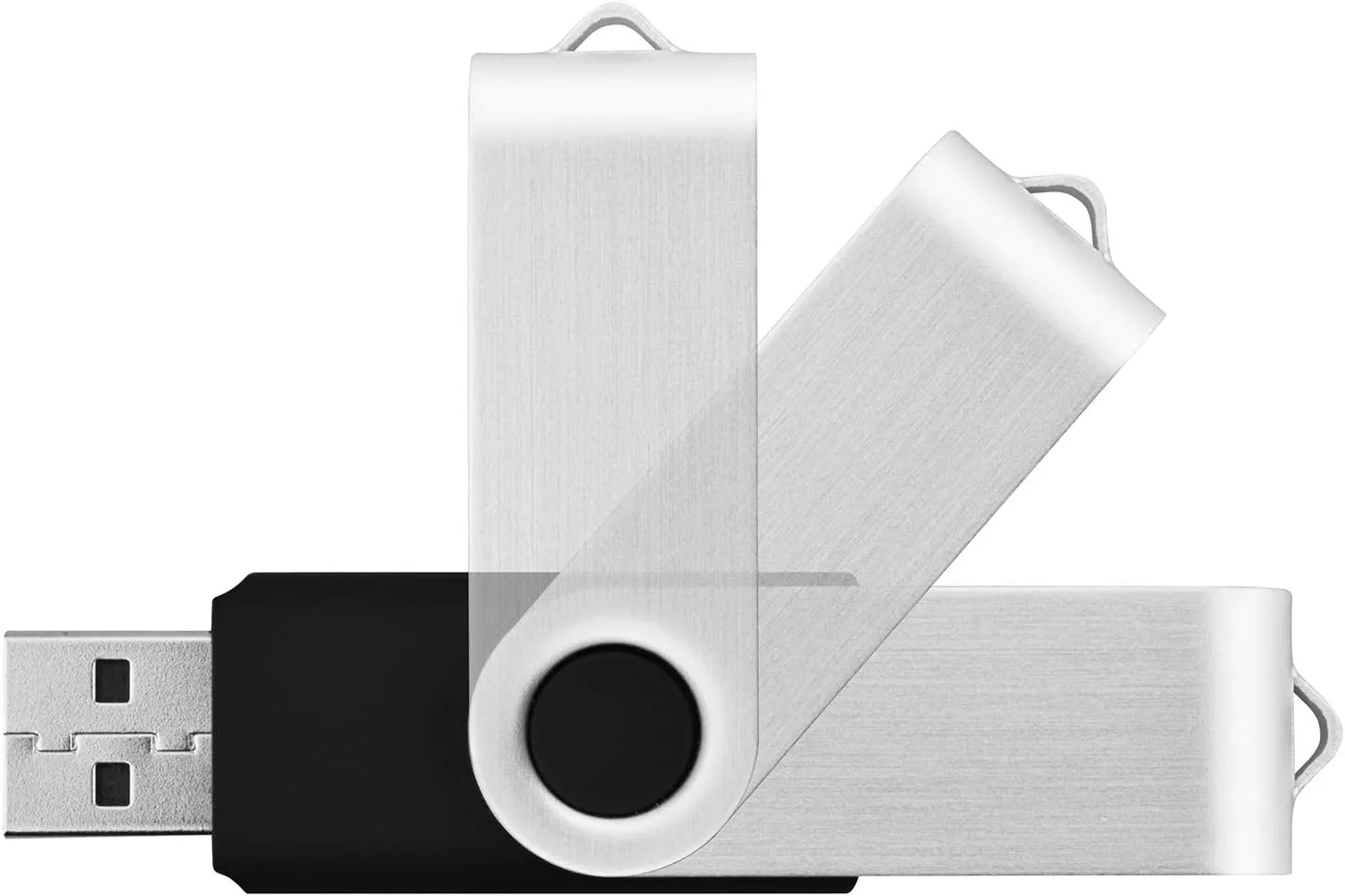 KOOTION Wholesale Bulk 50 Pack USB Flash Drive 128MB Flash Drive Thumb Drive Flash Drives Swivel Memory Stick, Black