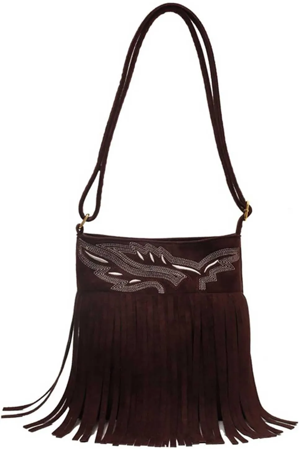 Ladies' retro embroidery bag, textured frosted tassel bag, ethnic style shoulder crossbody bag