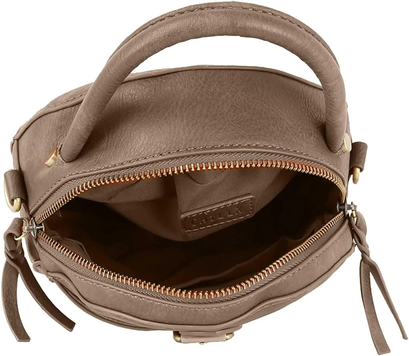 Le Miel Mini Round Tassel Charm Vegan Leather Crossbody Shoulder Sling Bag for Women