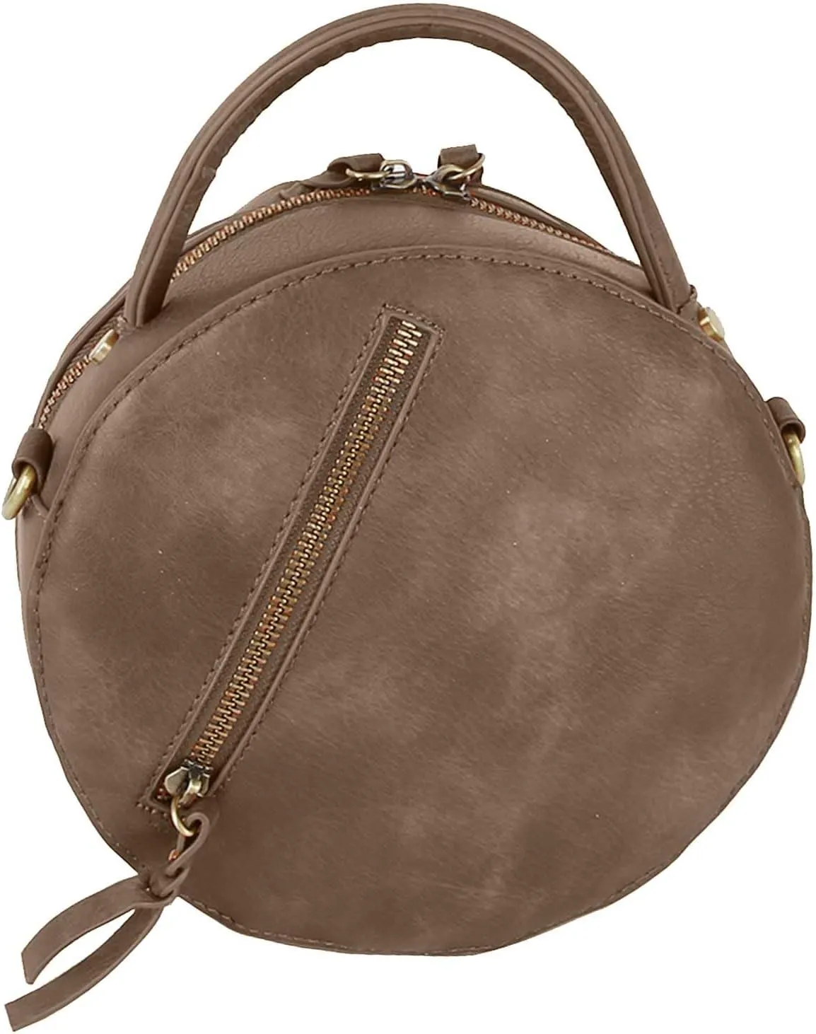Le Miel Mini Round Tassel Charm Vegan Leather Crossbody Shoulder Sling Bag for Women